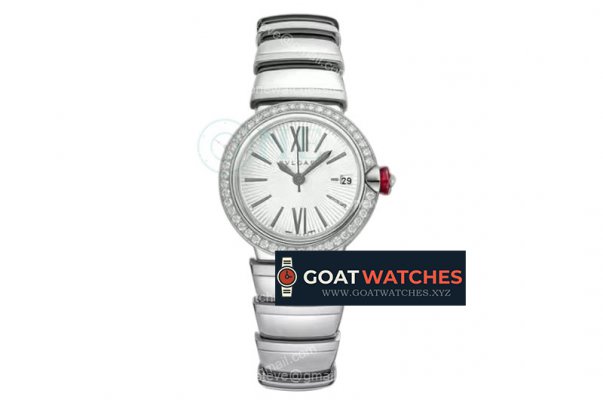 Bvlgari - Lvcea series 33mm SS/SS White/Rom Diam BVF 9015