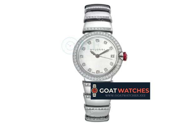 Bvlgari - Lvcea series 33mm SS/SS Wht/Dia Diams BVF 9015