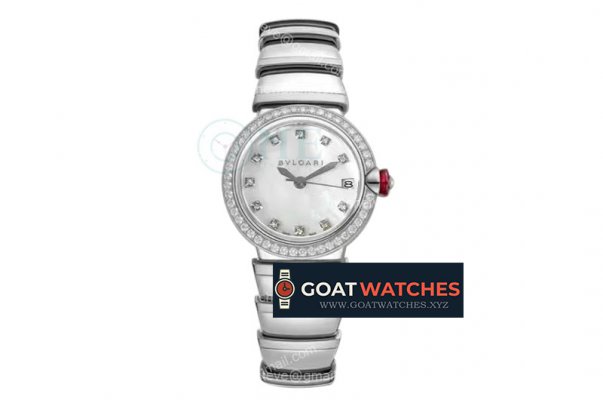 Bvlgari - Lvcea series 33mm SS/SS Wht/Dia Diam BVF 9015