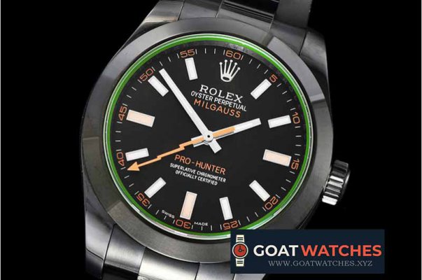 Rolex - Milgauss Pro Hunter 116400GV SS/SS Blk BP Asia 3131