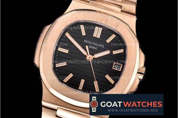 Patek Philippe - Nautilus Jumbo 5711 RG/RG Black/Stk TBF MY9015 Mod