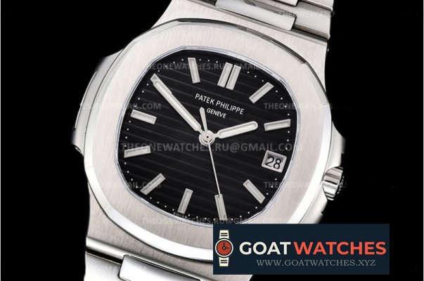 Patek Philippe - Nautilus Jumbo 5711 SS/SS Black/Stk BPF MY9015 Mod