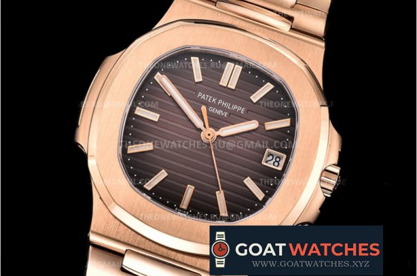 Patek Philippe - Nautilus Jumbo 5711 RG/RG Brown/Stk BPF MY9015 Mod