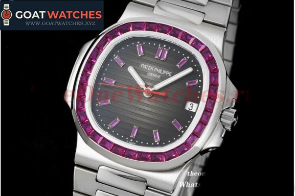 Patek Philippe - Nautilus 40mm 5711 Black Dial/Purple diamonds SS/SS GRF 324CS