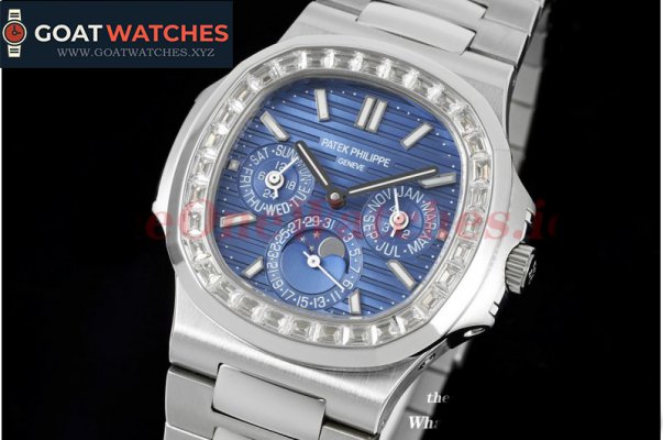 Patek Philippe - Nautilus 40mm 5740 SS/SS Blue/Stk diamonds GRF A240