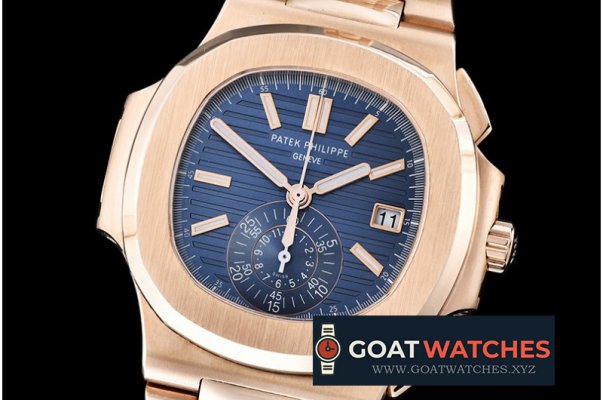 Patek Philippe - 5980 Nautilis Chrono RG/RG Blue BP A-7750