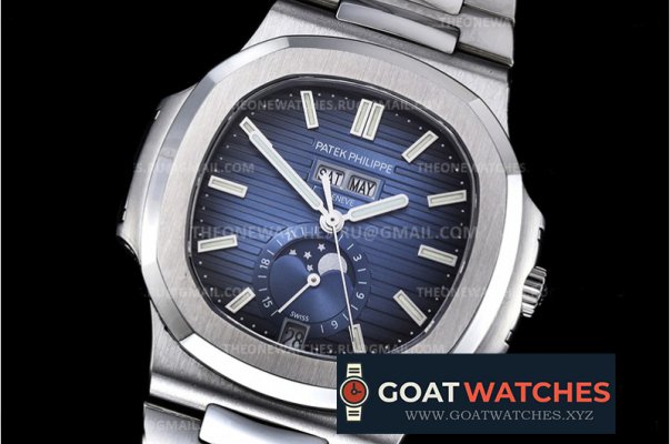 Patek Philippe - Nautilus Annual Cal. 5726A SS/SS Blue PF MY9015 Mod