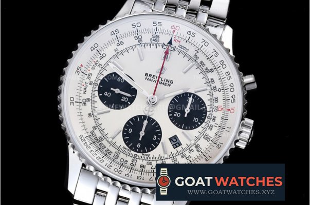 Breitling - Navitimer B01 Chronograph SS/SS Wht/Blk GF A7750 Mod