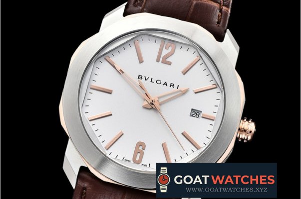 Bvlgari - Octo Solotempo Automatic SS/LE White/RG Asia 23J Mod