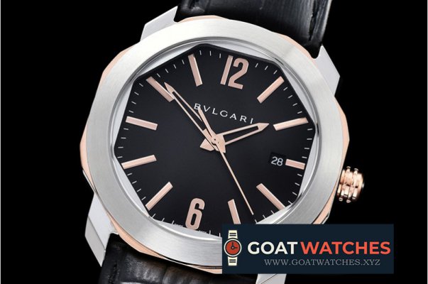 Bvlgari - Octo Solotempo Automatic SS/LE Black/RG Asia 23J Mod