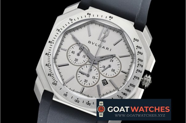 Bvlgari - Octo L Originale Velocissimo Chrono SS/TI/RU Grey Qtz