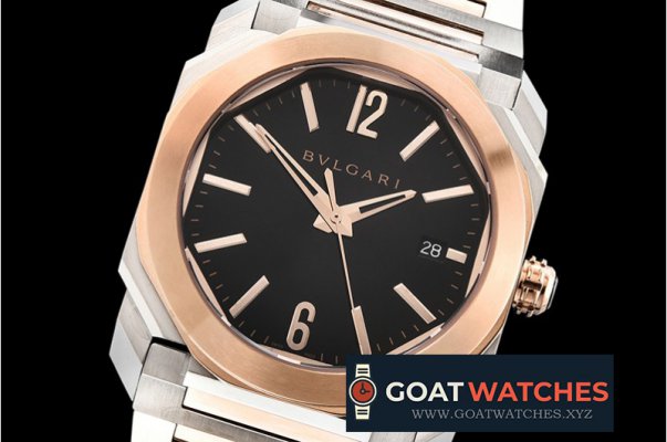 Bvlgari - Octo 41mm Automatic RG/SS Black BVF Miyota 9015