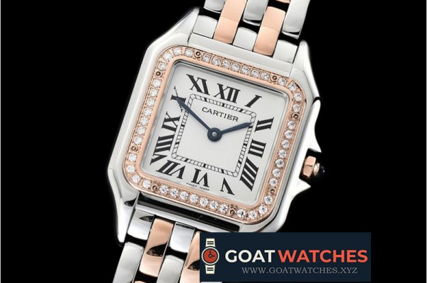 Cartier - Panthere Secrete De Ladies Dia RG/SS Wht BVF Swiss Qtz