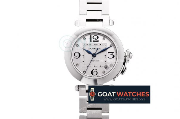 Cartier - Pasha Ladies W31074M7 SS/SS White/Num TWCF A2892