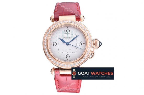 Cartier - Pasha Ladies WJPA0012 RG/LE White/Num Diam 3KF 1847