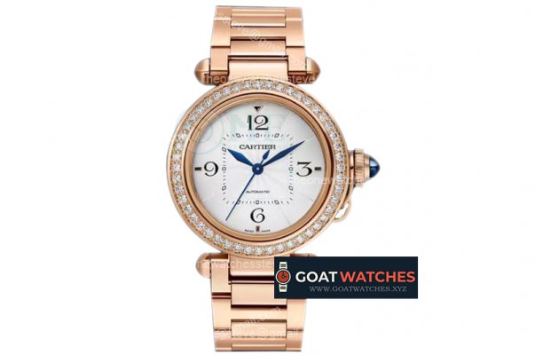 Cartier - Pasha Ladies RG/RG White/Num Diam BVF Automatic