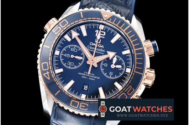 Omega - Planet Ocean Chrono RG/SS/RU Blue Asia7750 Mod 9301