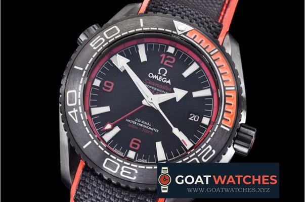 Omega - Planet Ocean GMT Deep Black PVD/RU Red JHF A5833 Mod