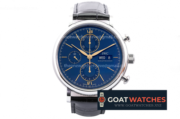 IWC- Portofino Chrono IW391036 Sil Bez SS/LE Blue/RG ZF A7750