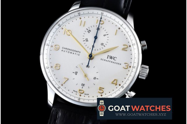 IWC - Portuguese Chrono SS/LE Wht A-7750 New Improved