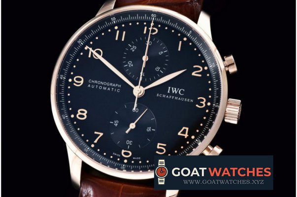 IWC - Portuguese Chrono RG/LE Black A-7750 New Improved