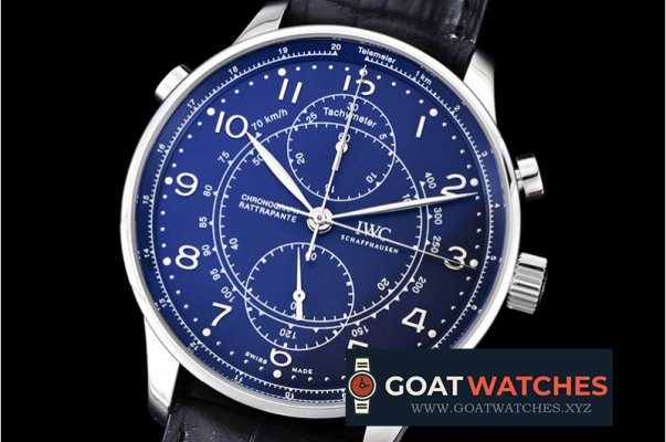 IWC - Portuguese Chronograph Rattrapante SS/LE Blue A7750