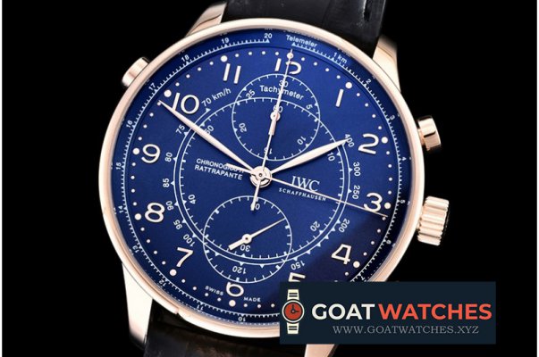 IWC - Portuguese Chronograph Rattrapante RG/LE Blue A7750