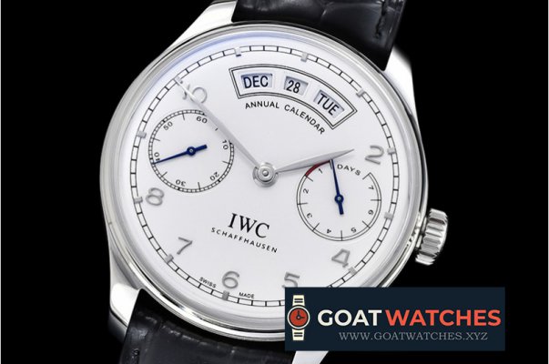 IWC - Portugieser Annual Cal IW503502 SS/LE Wht/SS A52850