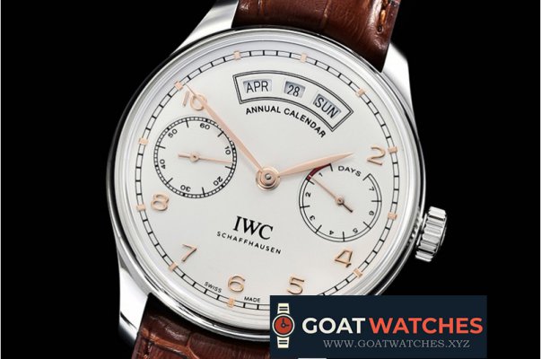 IWC - Portugieser Annual Cal IW503502 SS/LE Wht/R ZF A52850