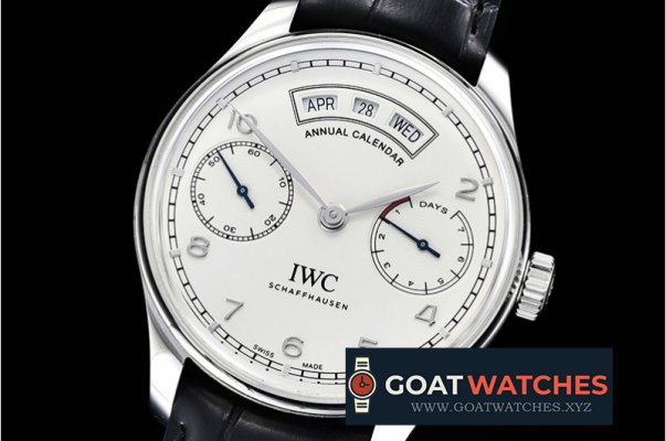 IWC - Portugieser Annual Cal IW503502 SS/LE Wht ZF A52850