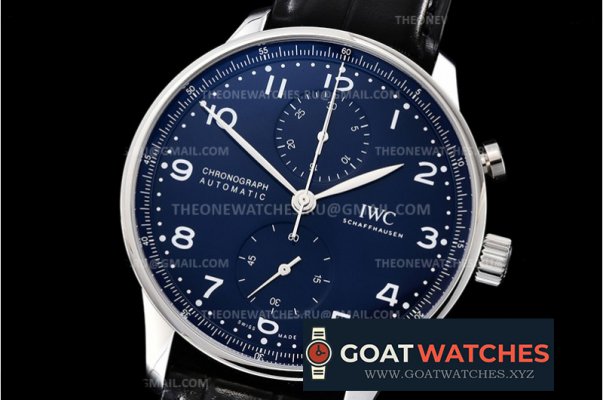 IWC - Portuguese Chrono Ed 150 Years SS/LE Blue ZF A7750 Mod