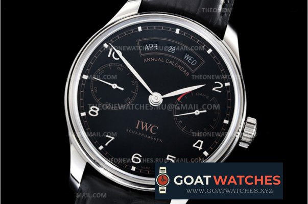 IWC - Portugieser Annual Cal IW503502 SS/LE Black ZF A52850