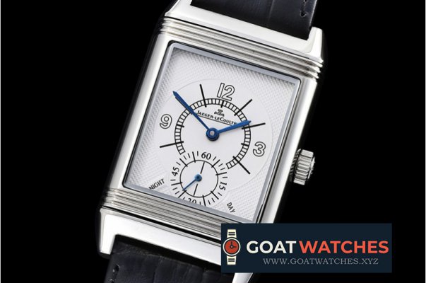 Jaeger LeCoultre - JL Reverso Automatic SS/LE White/Stk/Num Asia 2824 Mod