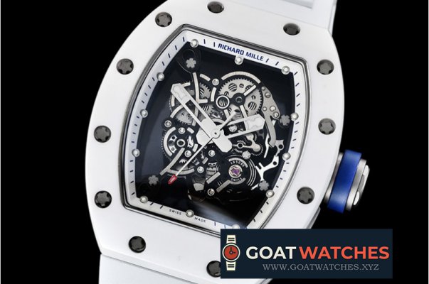 Richard Mille - RM055 Bubba Watson CER/RU Skeleton Wht/Blue MY8215 Mod