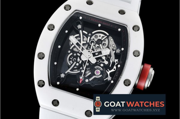 Richard Mille - RM055 Bubba Watson CER/RU Skeleton Wht/Red MY8215 Mod