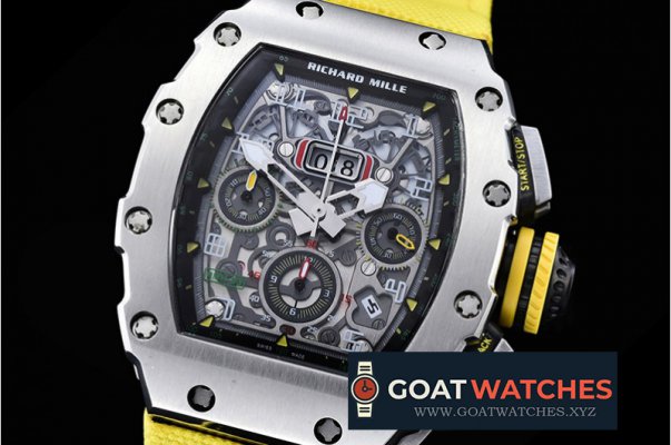 Richard Mille - RM011-03 New Gen Flyback SS/VRU (Yellow) Blk A7750 Mod