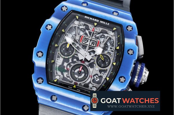 Richard Mille - RM011-03 Auto Flyback Chrono Blue FC/VRU Blk A7750 Mod