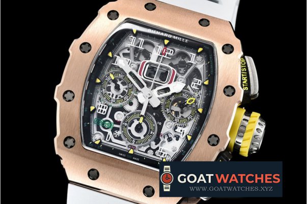 Richard Mille - RM011-03 Felipe Massa LE RG/TI/VRU Wht Skele A7750 Mod