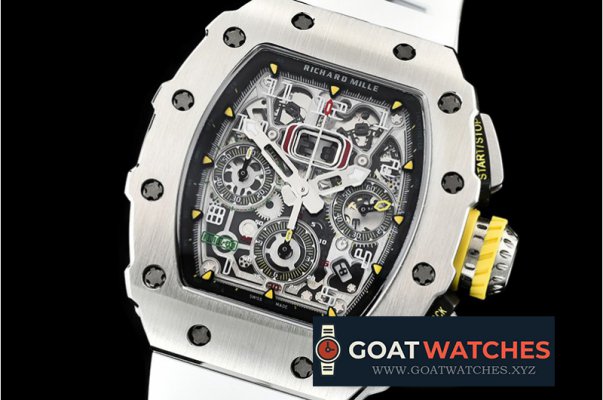 Richard Mille - RM011-03 Flyback Chronograph SS/RU (Wht) KVF A7750 Mod