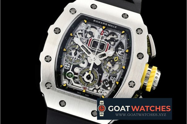 Richard Mille - RM011-03 Flyback Chronograph SS/RU (Blk) KVF A7750 Mod