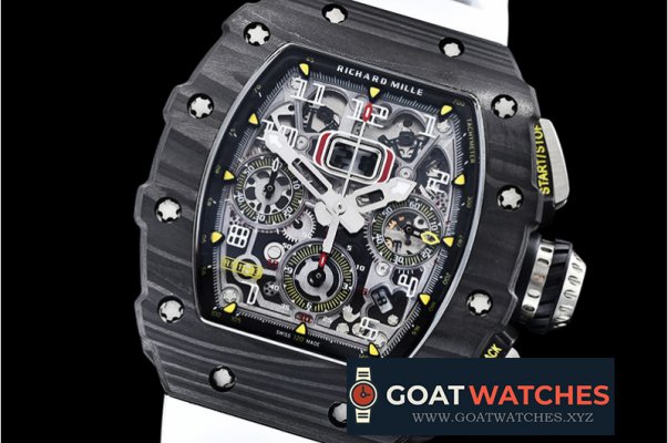 Richard Mille - RM011-03 Flyback Chrono FC/RU (White) KVF A7750 Mod