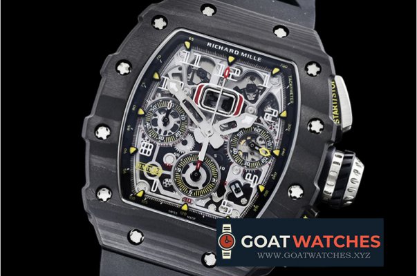 Richard Mille - RM011-03 Flyback Chrono FC/RU (Black) KVF A7750 Mod