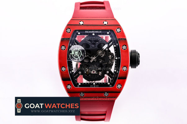 Richard Mille - RM052-01 Tourbillon Red Bezel Black Skeleton PVD/RU JBF