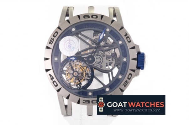 Roger Dubuis - Excalibur Spider Skele Flying Tourb TI/RU Blu/Wht JBF