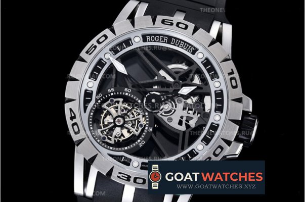 Roger Dubuis - Excalibur Skele Flying Tourb RDDBEX0392 SS/RU Blk JBF