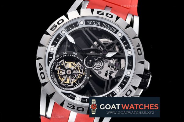 Roger Dubuis - Excalibur Skele Flying Tourb RDDBEX0392 SS/RU Red JBF