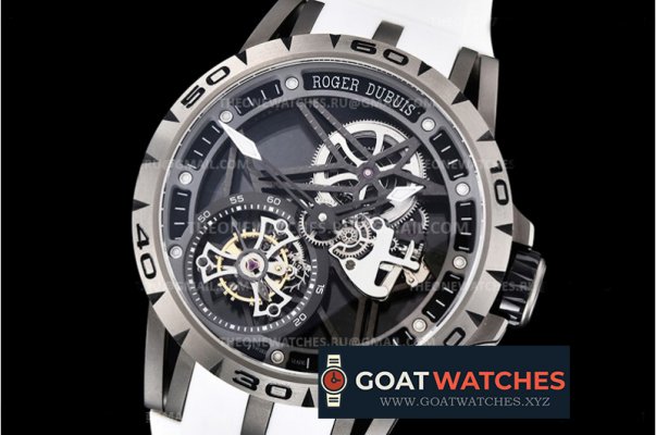 Roger Dubuis - Excalibur Skele Flying Tourb RDDBEX0392 SS/RU Wht BBR