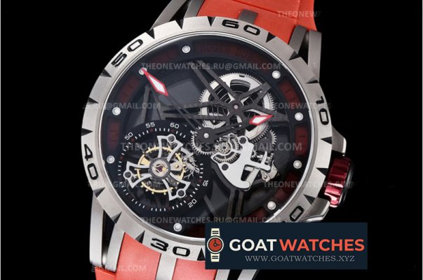 Roger Dubuis - Excalibur Skele Flying Tourb RDDBEX0392 SS/RU Red BBR