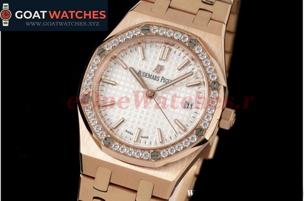 Audemars Piguet - Royal Oak 77351 Ladies 34mm RG/RG White/Diamonds 8F A5800