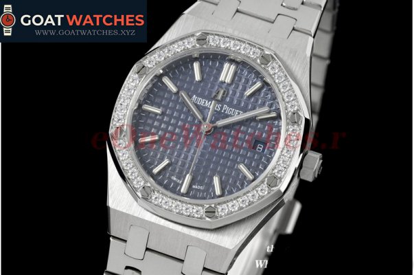 Audemars Piguet - Royal Oak 77351 Ladies 34mm SS/SS Blue/Diamonds 8F A5800